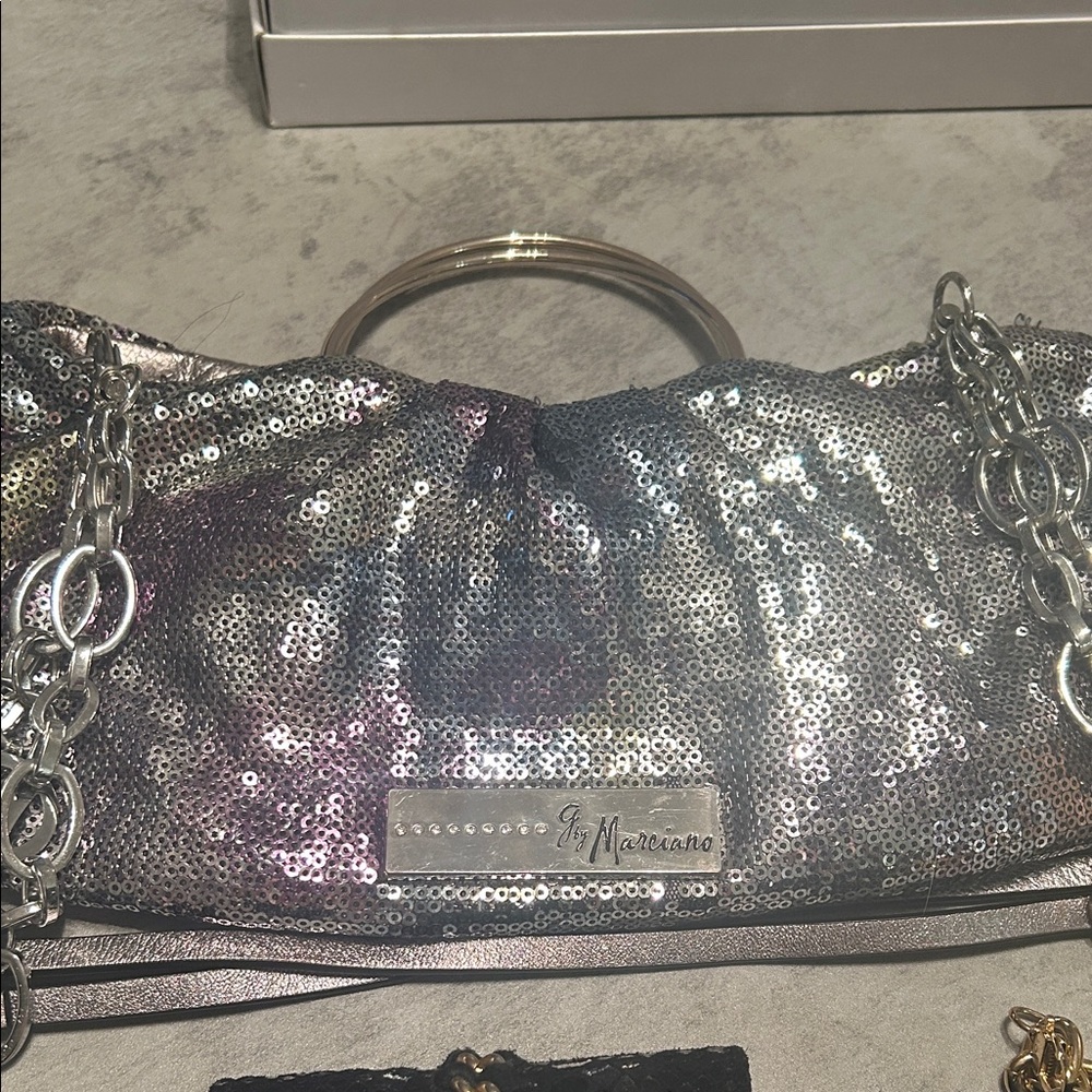 Guess by Marciano Metallic Sequin Clutch